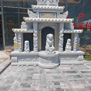 泸州芝麻白中国黑石材套墓 花岗岩墓碑
