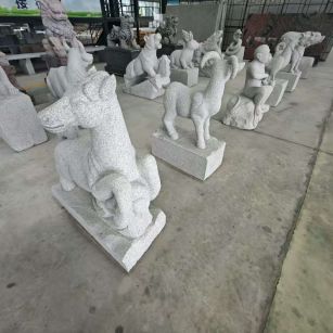 泸州芝麻白雕刻 十二生肖 异形雕刻