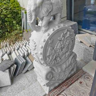 泸州芝麻白抱鼓石 庭院抱鼓石