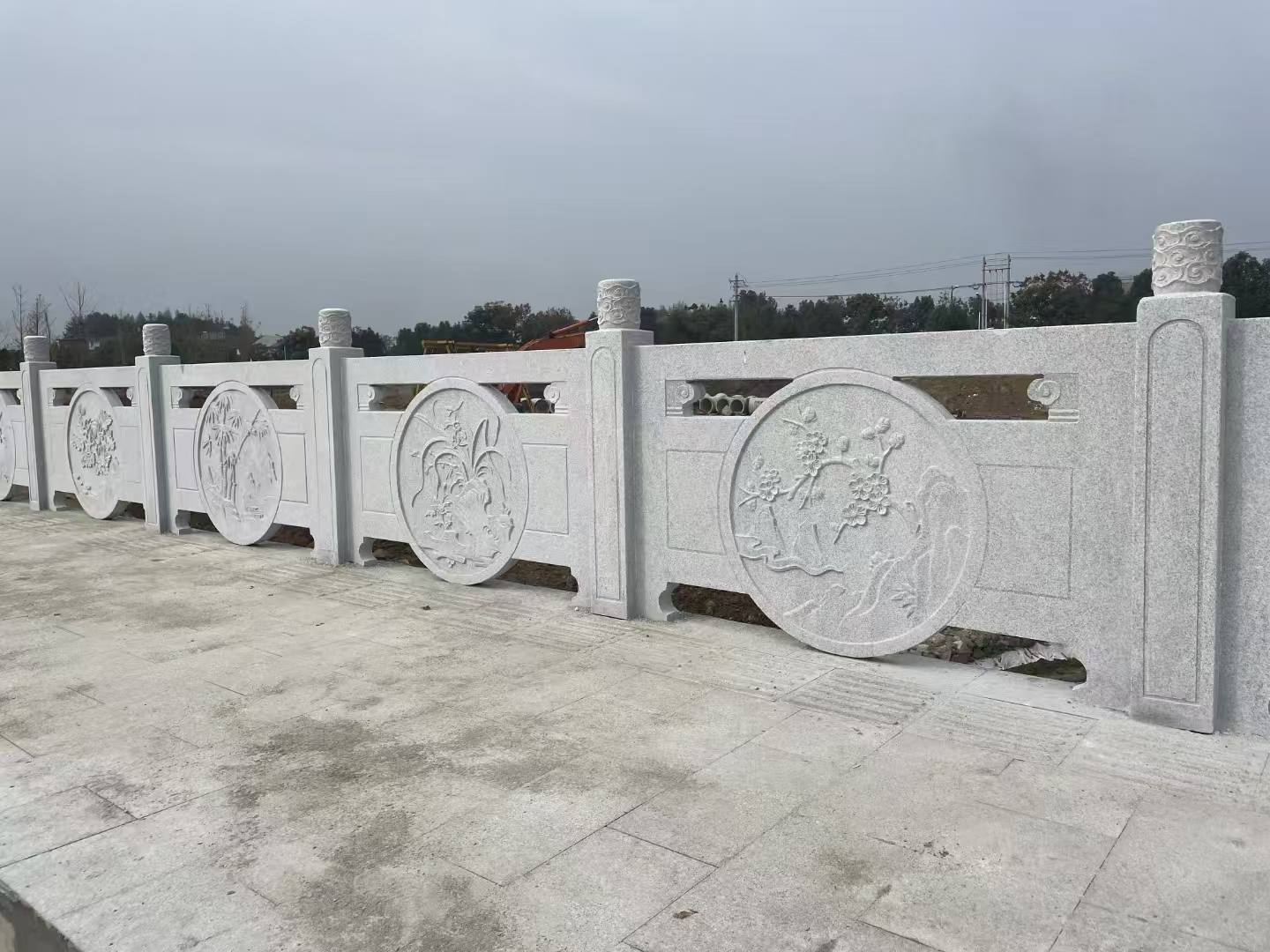 泸州芝麻白河道栏杆 石材栏杆